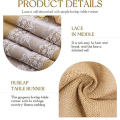Lace Linen Table Runner for Wedding Holiday Party Decoration