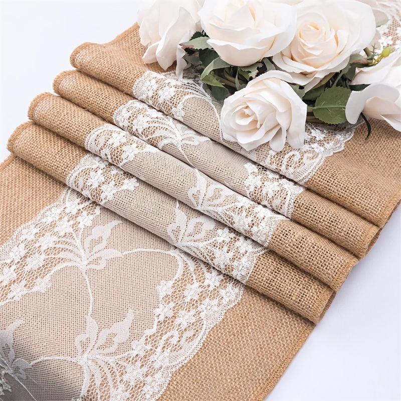 Lace Linen Table Runner for Wedding Holiday Party Decoration
