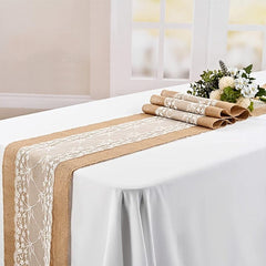 Lace Linen Table Runner for Wedding Holiday Party Decoration