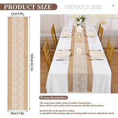 Lace Linen Table Runner for Wedding Holiday Party Decoration