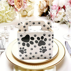 6pcs Paw Print Treat Snack Boxes Candy Goody Bags Cardboard Xmas Boxes