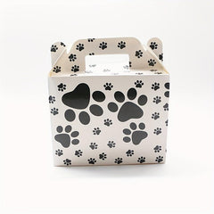6pcs Paw Print Treat Snack Boxes Candy Goody Bags Cardboard Xmas Boxes