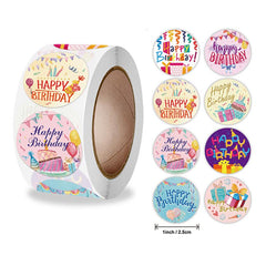 500 Happy Birthday Stickers for Kids Toys Gift Party Baking Decor