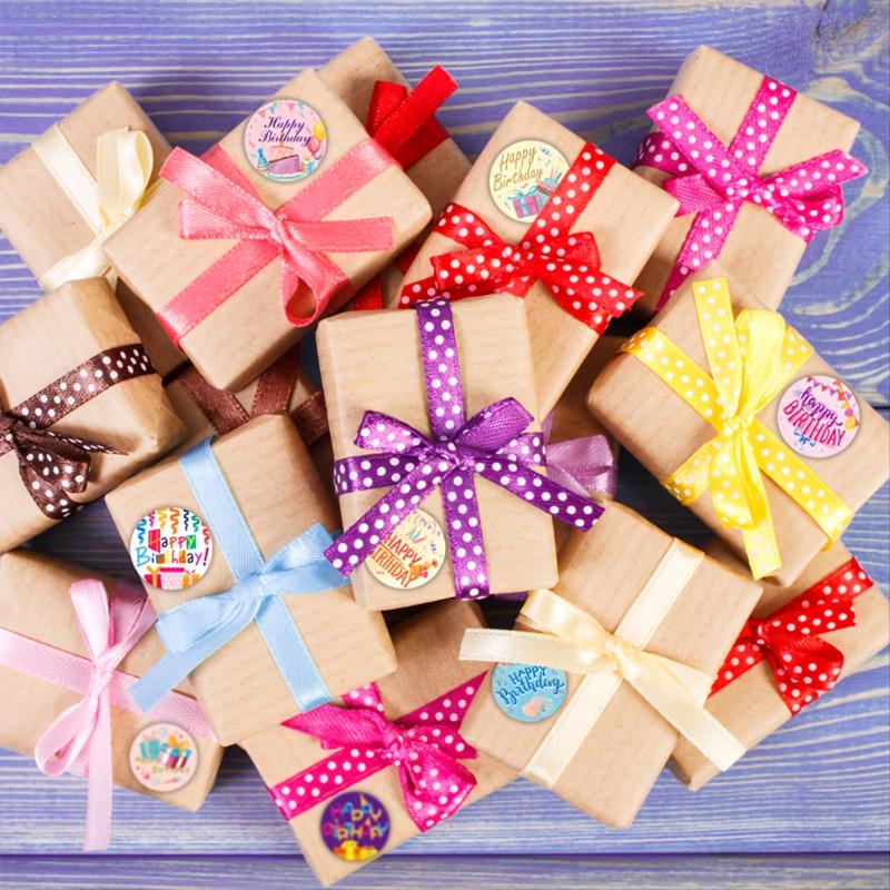 500 Happy Birthday Stickers for Kids Toys Gift Party Baking Decor