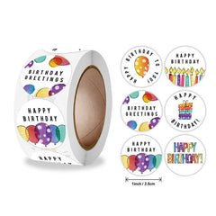 500 Happy Birthday Stickers for Kids Toys Gift Party Baking Decor