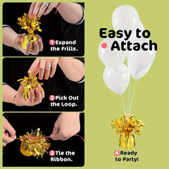 2pcs Golden Balloon Metal Foil Weight Block for Party Decorations
