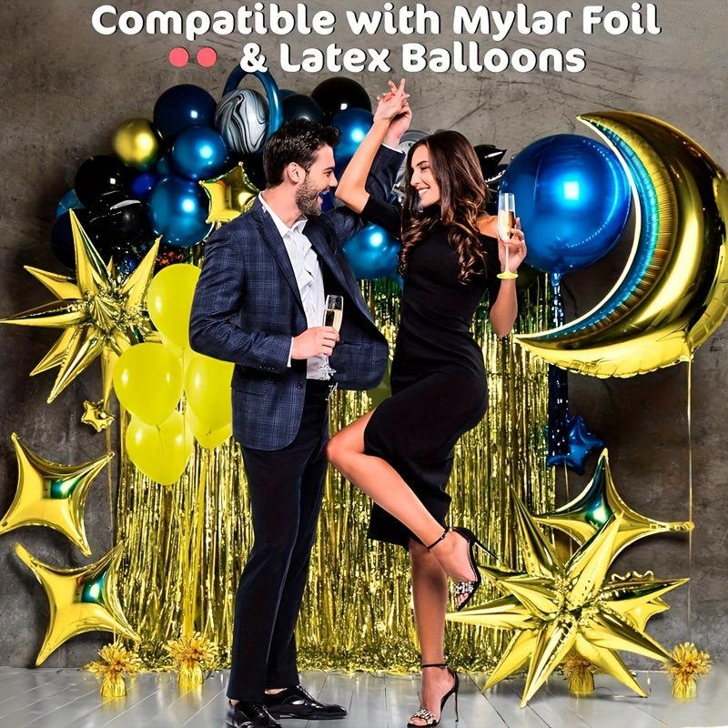 2pcs Golden Balloon Metal Foil Weight Block for Party Decorations