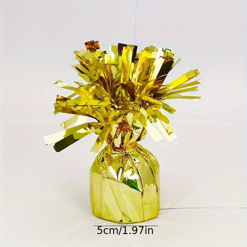 2pcs Golden Balloon Metal Foil Weight Block for Party Decorations