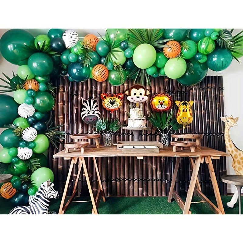 154pc Animal Balloon Jungle Adventure Birthday Party Decorations