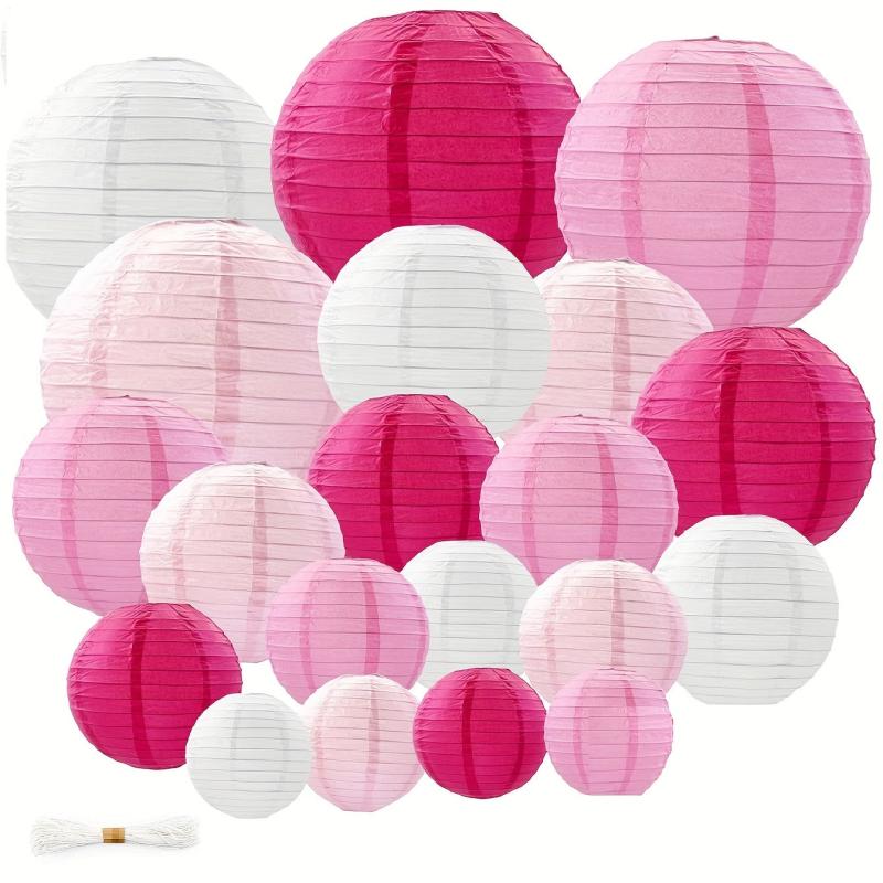 21-Pack Pastel Paper Lanterns for Wedding Party Decoration