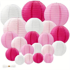 21-Pack Pastel Paper Lanterns for Wedding Party Decoration