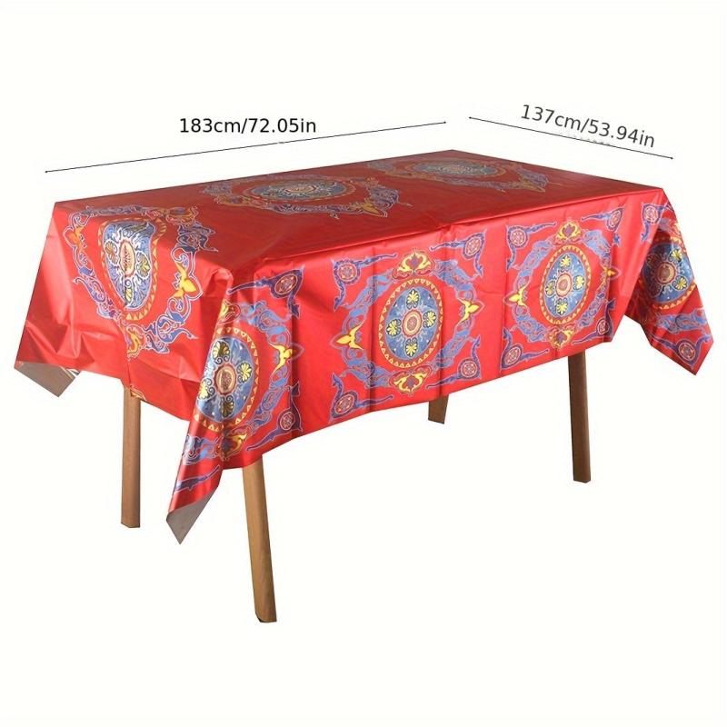 Ramadan Tablecloth 54 x 72 Inch Waterproof and Washable Party Table Cover