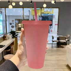 5 Pcs Reusable Party Drinking Cups Set with Straw & Lid 16-24oz