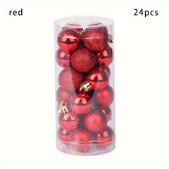 24pcs Christmas Tree Ball Ornaments Golden Silvery Plastic Home Decor