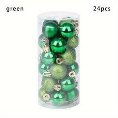 24pcs Christmas Tree Ball Ornaments Golden Silvery Plastic Home Decor