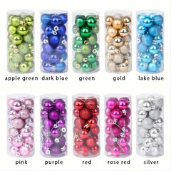 24pcs Christmas Tree Ball Ornaments Golden Silvery Plastic Home Decor