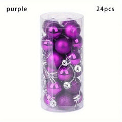 24pcs Christmas Tree Ball Ornaments Golden Silvery Plastic Home Decor