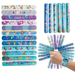 12pcs Mermaid Slap Bracelets Holiday Gift Toys Party Wrist Decoration