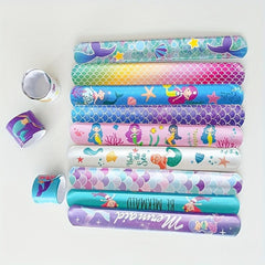 12pcs Mermaid Slap Bracelets Holiday Gift Toys Party Wrist Decoration
