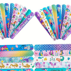 12pcs Mermaid Slap Bracelets Holiday Gift Toys Party Wrist Decoration