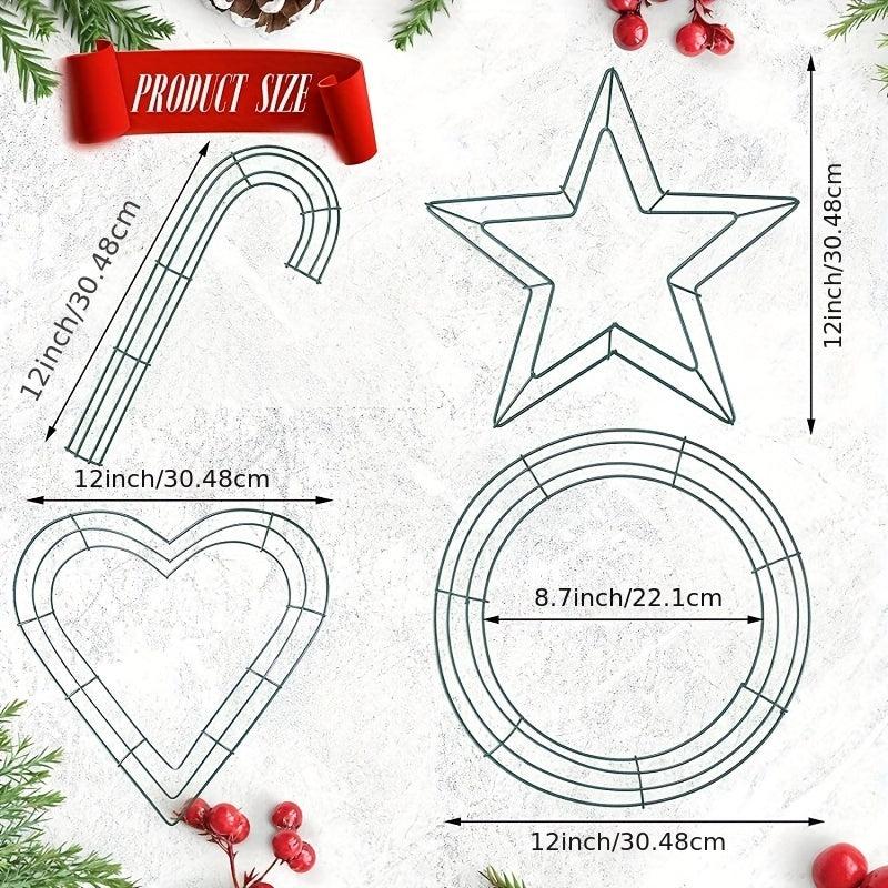 Metal Wire Wreath Frame 30 48 Cm for Home Art Crafts DIY Christmas Party