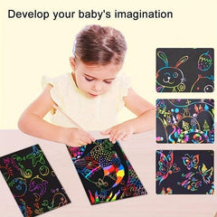 Rainbow Scratch Art Magic Paper Set - Holiday Educational Art