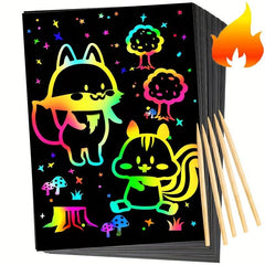 Rainbow Scratch Art Magic Paper Set - Holiday Educational Art