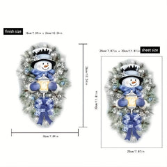 Snowman Wreath Stickers Christmas Home Decor