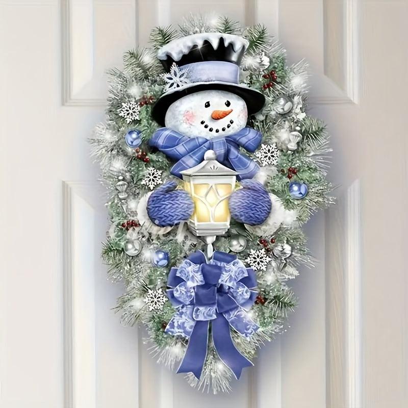 Snowman Wreath Stickers Christmas Home Decor