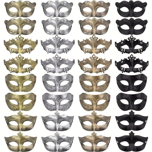 32pcs Masquerade Antique Mask Halloween Ball Party Props