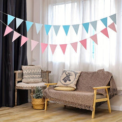 12 Gilded Wavy Pennants Birthday Party Decoration Flags