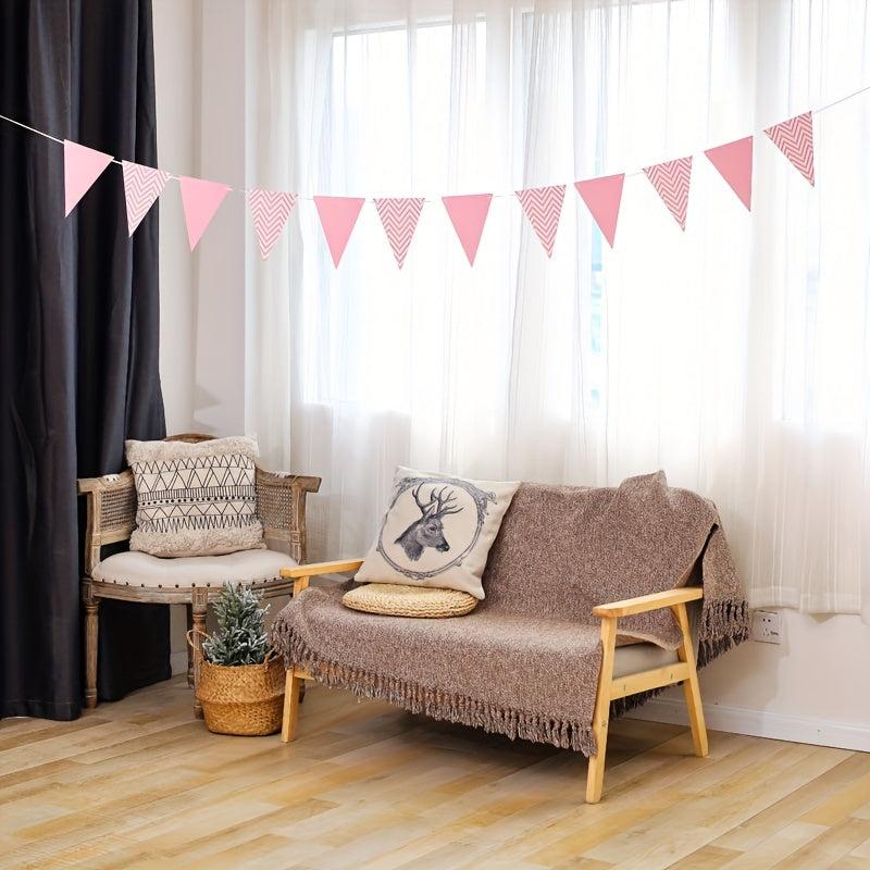 12 Gilded Wavy Pennants Birthday Party Decoration Flags