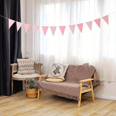 12 Gilded Wavy Pennants Birthday Party Decoration Flags