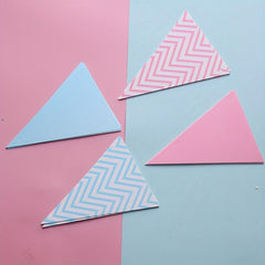 12 Gilded Wavy Pennants Birthday Party Decoration Flags