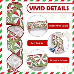 1pc Cartoon Mint Candy Ribbon Christmas Decoration Ribbon