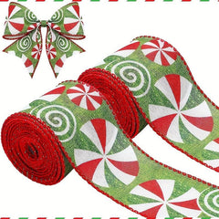 1pc Cartoon Mint Candy Ribbon Christmas Decoration Ribbon