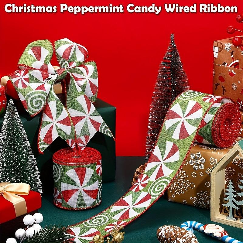 1pc Cartoon Mint Candy Ribbon Christmas Decoration Ribbon