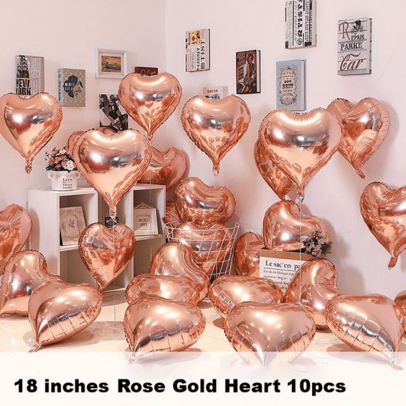 10pcs 18 Inch Rose Love Balloons for Gift or Party Decoration