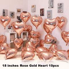 10pcs 18 Inch Rose Love Balloons for Gift or Party Decoration