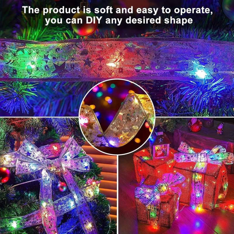 Christmas Ribbon Lights 1m 5m 10m Fairy Tale Lights Garden Decoration
