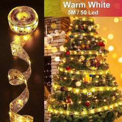 Christmas Ribbon Lights 1m 5m 10m Fairy Tale Lights Garden Decoration