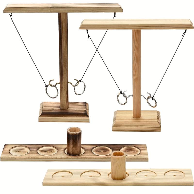 Ring Hook Game Wooden Interactive Game For Outdoor Party Bar