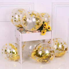 20pcs Pink Golden Confetti Balloons for Birthdays Weddings Thanksgiving