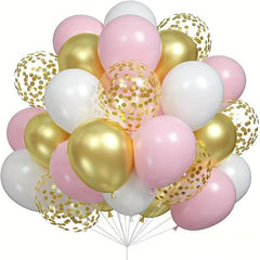 20pcs Pink Golden Confetti Balloons for Birthdays Weddings Thanksgiving