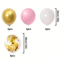 20pcs Pink Golden Confetti Balloons for Birthdays Weddings Thanksgiving