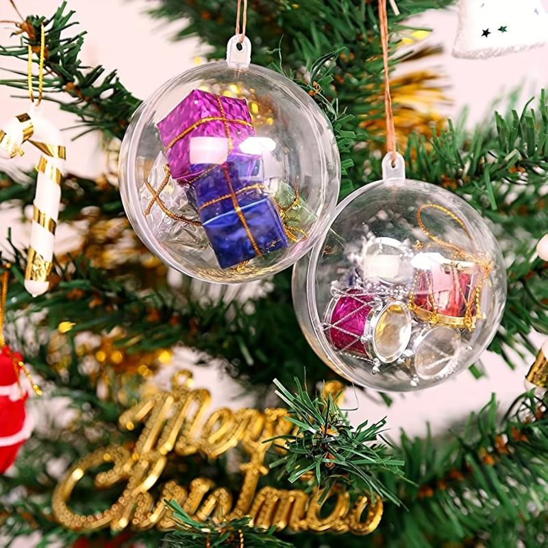 5pcs 120MM Large Transparent DIY Plastic Baubles Christmas Wedding Party Decor
