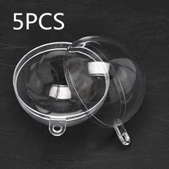 5pcs 120MM Large Transparent DIY Plastic Baubles Christmas Wedding Party Decor
