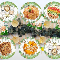 Lion 10 Person Party Set with Flag, Plate, Cup, Straw, Tablecloth