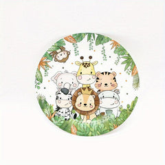 Lion 10 Person Party Set with Flag, Plate, Cup, Straw, Tablecloth