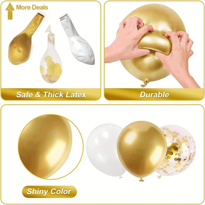 Golden Balloons Garland Kit 120pcs for Wedding Birthday Baby Shower